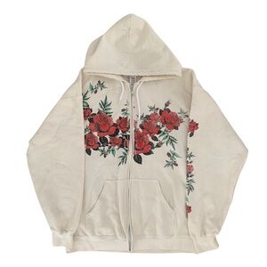 Urban Outfitters Rose Hoodie Social T Full Zip Size Small / Medium Y2K